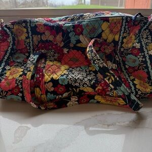Vera Bradley Quilted Floral Tote Duffel in Navy, Yellow, Red, Blue and Cream